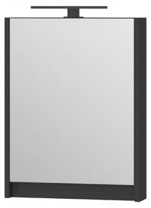 OMEBLE Szafa szafka azienkowa wiszca z lustrem 50 cm czarny mat. LED