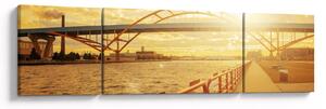 Obraz mostu z zachodem słońca (170x50 cm)