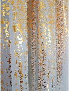 Firana gotowa woalowa 400x150 cm - zÅoty deszczyk, cyrkonie, Åuk, taÅma marszczÄ ca, biaÅa