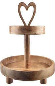 Patera drewniana 2-poziomowa MANGO 42 cm