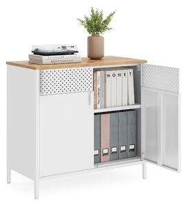 Metalowa szafka BRIX, 76x80x40cm, brązowy/biała SongmicsHome