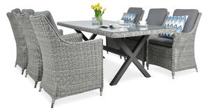 Zestaw mebli z technorattanu NAPOLI 6/200 Stone Grey