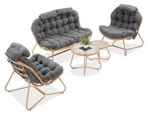 Zestaw mebli wypoczynkowych RODOS CAFFE Natural/Grey - Bjørkka