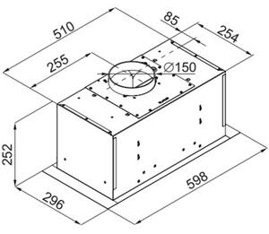 Okap VDB Modo Premio 60 H2H Inox 620m3/h 63dB klasa B