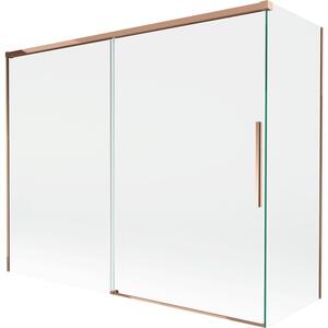 Mexen Rox parawan nawannowy 2-skrzydłowy rozsuwany 190 + 80 x 150 cm, transparent, różowe złoto - 8C9-190-080-60-00