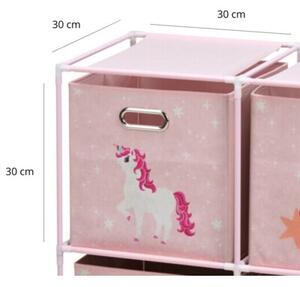 Regał z 4 szufladami STORAGE SOLUTIONS Jednorożec 68 x 35 x 70 cm Różowy