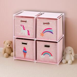 Regał z 4 szufladami STORAGE SOLUTIONS Jednorożec 68 x 35 x 70 cm Różowy