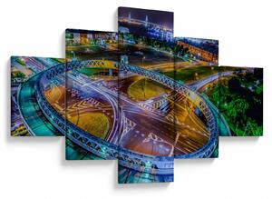 Obraz - nocna panorama miasta (125x70 cm)