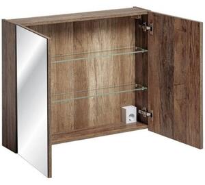 Szafka łazienkowa SANTA FE OAK 80 cm dąb z lustrem