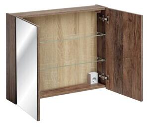 Szafka łazienkowa SANTA FE OAK 80 cm dąb z lustrem