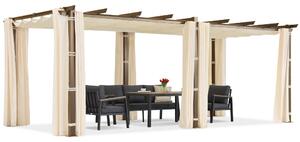 Pergola tarasowa Barbados 3x6 m z zasłonami Garden Point woodlike-beż