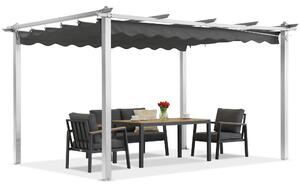Pergola tarasowa Barbados 3x4 m Garden Point biało-antracytowa