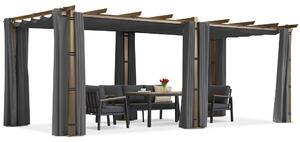 Pergola tarasowa Barbados 3x6 m z zasłonami Garden Point woodlike-antracyt