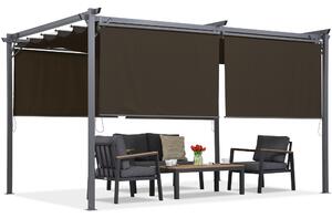 Brązowa pergola tarasowa z roletami La Palma 3x4 Garden Point