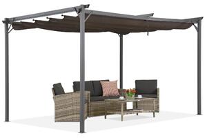 Brązowa pergola tarasowa La Palma 4x4m Garden Point