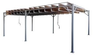 Antracytowa pergola tarasowa Paros 3x6m Garden Point