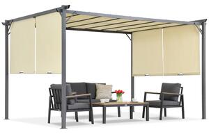 Kremowa pergola tarasowa Sevilla 3x4m z moskitierą Garden Point
