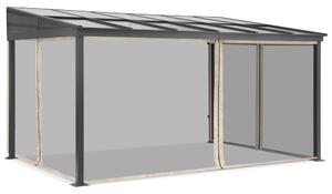 Aluminiowe zadaszenie tarasowe 3 x 6 m Tarragona z moskitierą Garden Point beż
