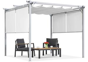 Biała pergola tarasowa z roletami La Palma 3x3 Garden Point