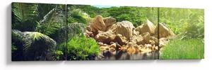 Obraz jeziora w dżungli Seszeli (170x50 cm)