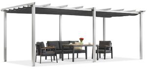 Pergola tarasowa Barbados 3x6 m Garden Point biało-antracytowa