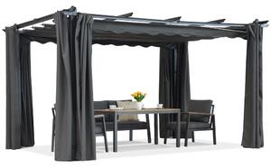 Pergola tarasowa Barbados 3x3 m z zasłonami Garden Point antracyt