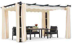 Pergola tarasowa Barbados 3x3 m z zasłonami Garden Point antracyt-beż