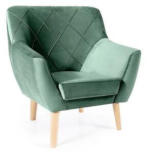 Fotel do salonu KARO 1 Velvet zielony buk