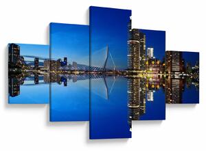 Zdjęcie - Rotterdam nocą (125x70 cm)