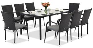 Komplet technorattanowy Mediolan 8 Garden Point czarny