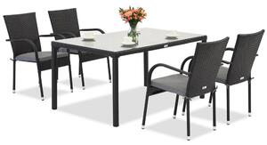 Komplet technorattanowy Mediolan 4 Garden Point czarny