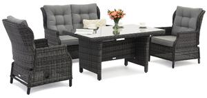 Meble technorattanowe Malaga Apetito 4 antracyt Garden Point