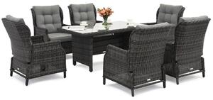 Meble ogrodowe technorattan Malaga Premium 6 antracyt Garden Point