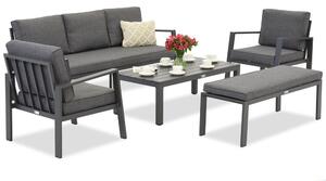 Zestaw aluminiowy Zakintos Coffee 5 z ławką antracyt Garden Point