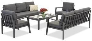 Komplet luksusowych mebli z aluminium Zakintos Coffee 8 antracyt Garden Point