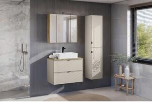 Szafka pod umywalkę nablatową BELLA CASHMERE 82-80-2S z blatem 80 cm kaszmir/dąb artisan