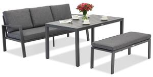 Zestaw aluminiowy Zakintos Apetito Comfort 3 z ławką antracyt Garden Point