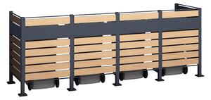 Obudowa na 4 kosze na śmieci 120l lub 240l Breda CoverTech