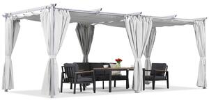 Biała pergola tarasowa La Palma 3x6m z zaslonami Garden Point