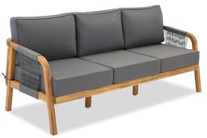 Trzyosobowa sofa z drewna akacjowego Mumbaj Garden Point