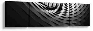 Abstrakcyjny obraz - czarno - biała spirala (170x50 cm)
