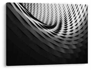 Abstrakcyjny obraz - czarno - biała spirala (70x50 cm)