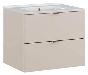 MebleMWM Zestaw meblowy 60cm z umywalką meblową Lava | Kolekcja Dalia Cashmere | Kaszmirowy Mat