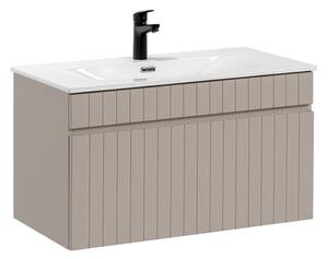 MebleMWM Zestaw meblowy 80cm z umywalką meblową SKY | Kolekcja Iconic Cashmere | Kaszmirowy Mat