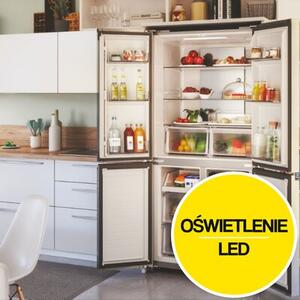 Lodówka CANDY CFQQ5T817EPS 4D Side by side No Frost 181.5cm Srebrna