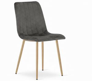 Ciemnoszare aksamitne krzesło LAVA GRAPHITE GRAY