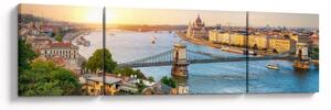 Obraz miasta Budapeszt z rzeką (170x50 cm)