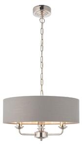 Endon Endon 94377 - Żyrandol na łańcuchu HIGHCLERE 3xE14/40W/230V szary/chrom błyszczący EN0048