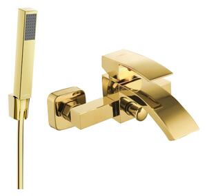 Mexen Libra R77 bateria wannowa z zestawem prysznicowym, złota - 74513R77-50