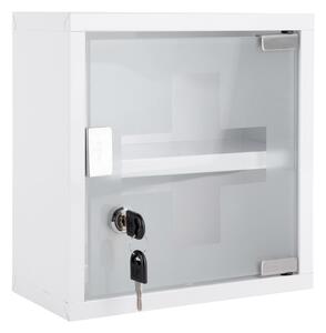 Biała metalowa wisząca szafka łazienkowa 12x25 cm – PT LIVING